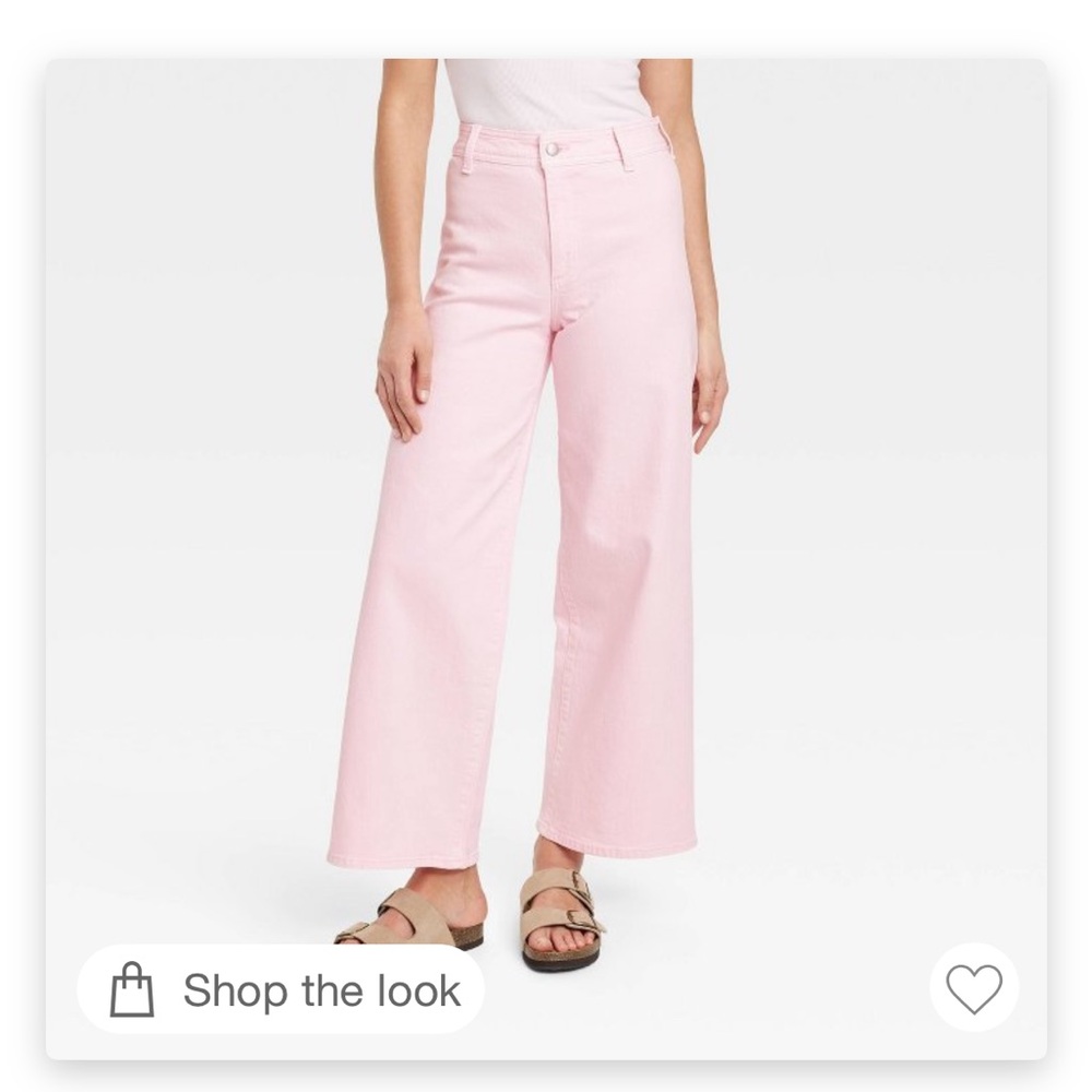 Women’s High-Rise Sailor Wide Leg Ankle Jeans - Universal Thread Pink 4